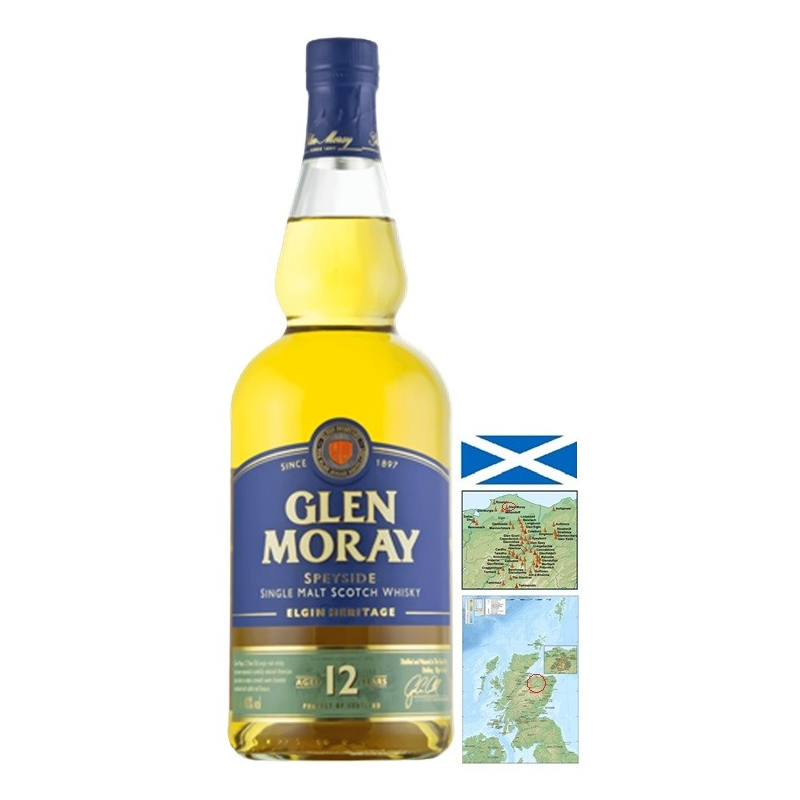 Glen Moray 12 ans American Cask - Whisky Single Malt Speyside 70cl