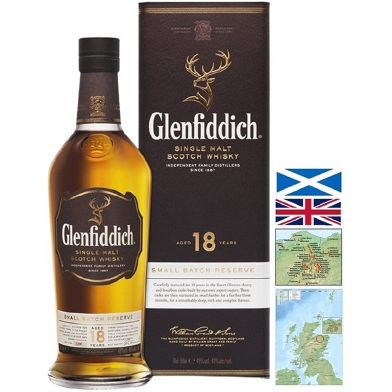 Glenfiddich 18 ans Single Malt Whisky Speyside 70 cl 40° - Produit haut de gamme