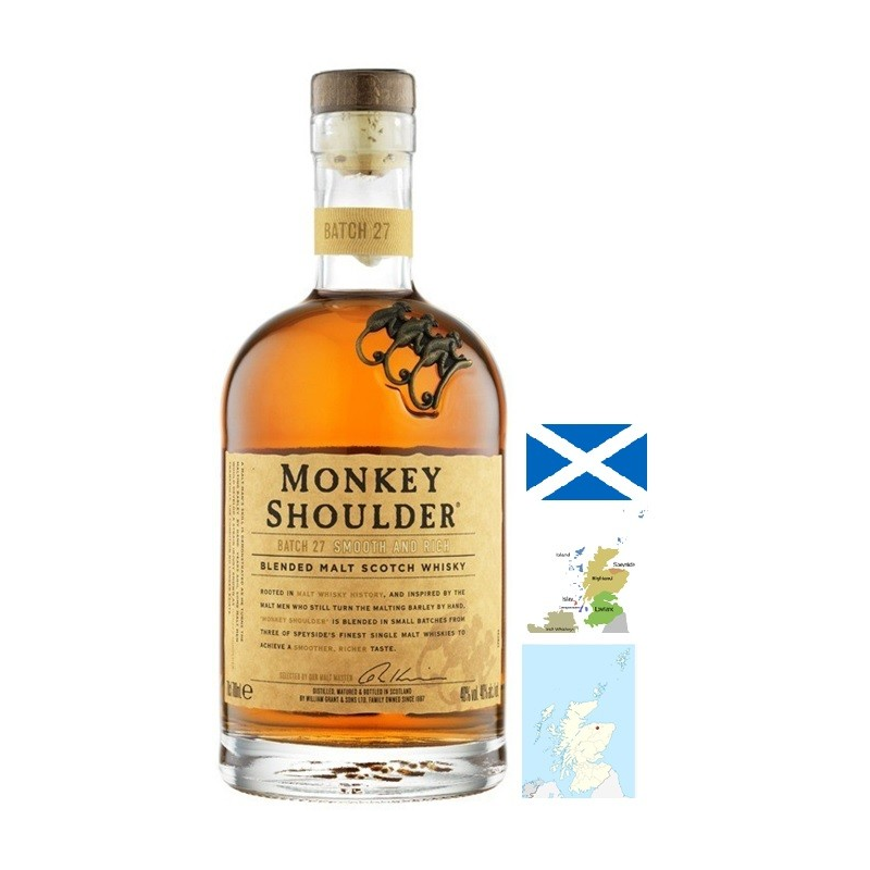 Monkey Shoulder Smoky whisky Speyside 70 cl - Commande en ligne