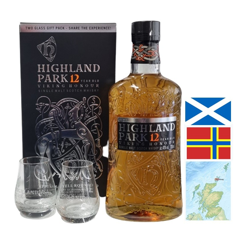 HIGHLAND PARK 12 ans Single Malt Coffret 2 Verres - Whisky d'exception