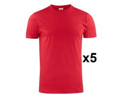 Tee shirt manches courtes rouge Heavy RSX - Lot de 5 | Vêtements