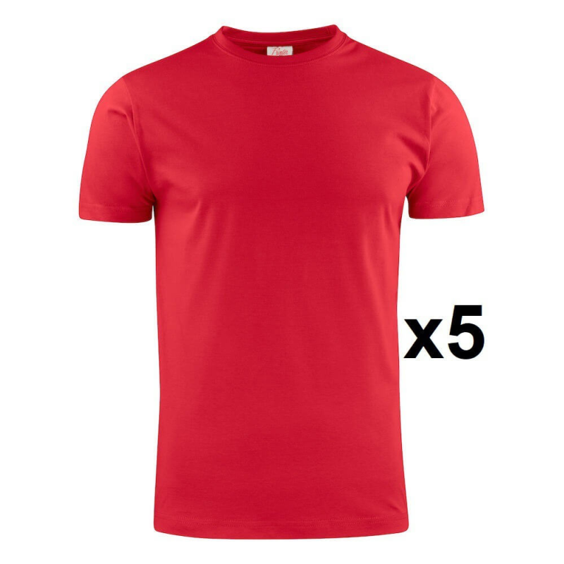 Tee shirt manches courtes rouge Heavy RSX - Lot de 5 | Vêtements