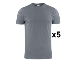 Tee shirt manches courtes gris Heavy RSX - Lot de 5 | Vêtements homme