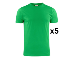 Tee shirt manches courtes vert Heavy RSX - Lot de 5 pour hommes