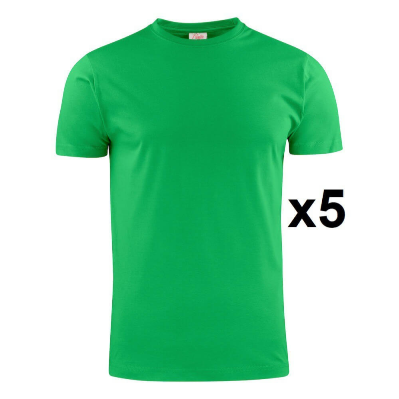 Tee shirt manches courtes vert Heavy RSX - Lot de 5 pour hommes