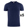Tee shirt manches courtes marine Heavy RSX - Pack de 5
