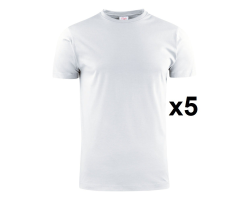Tee shirt manches courtes blanc Heavy RSX - Lot de 5 | Vêtements
