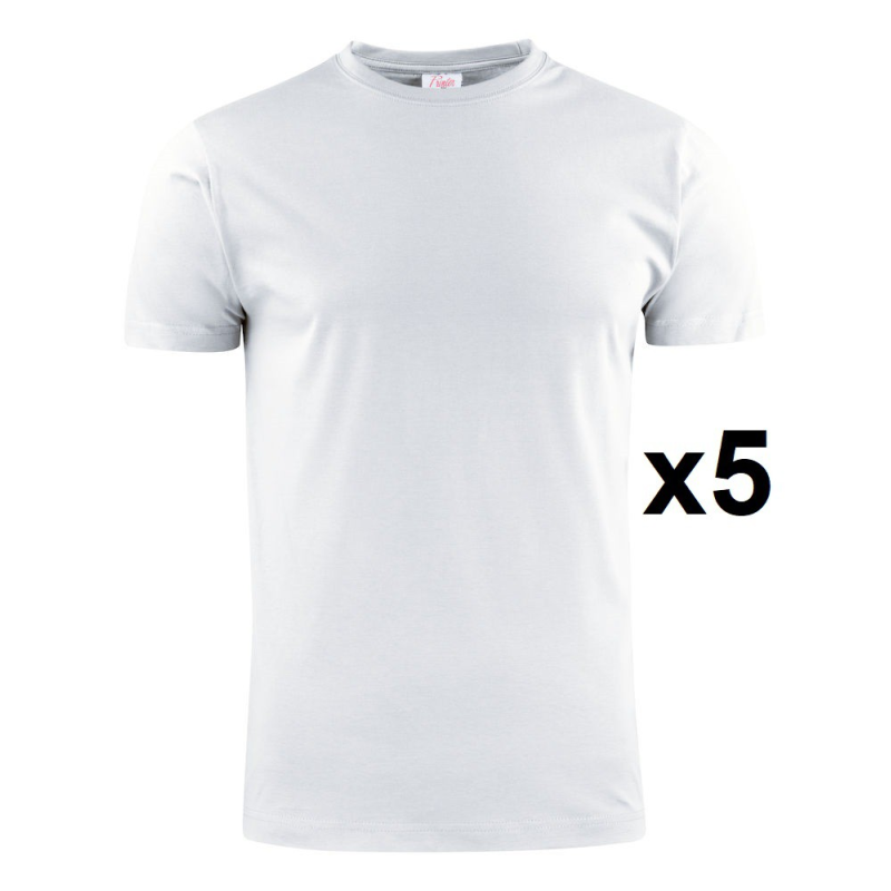 Tee shirt manches courtes blanc Heavy RSX - Lot de 5 | Vêtements