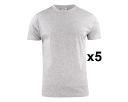 Tee shirt manches courtes eco gris light RSX - Lot de 5 | Vêtements