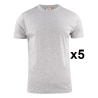 Tee shirt manches courtes eco gris light RSX - Lot de 5 | Vêtements