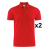 Polo piqué manches courtes lot de 2 Surf RSX - Rouge ou Blanc