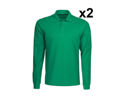 Polo piqué manches longues Surf RSX - Lot de 2 | Vert ou Noir