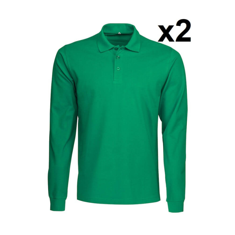 Polo piqué manches longues Surf RSX - Lot de 2 | Vert ou Noir