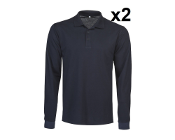 Polo piqué manches longues lot de 2 Surf RSX - Gris ou Marine | Vêtements