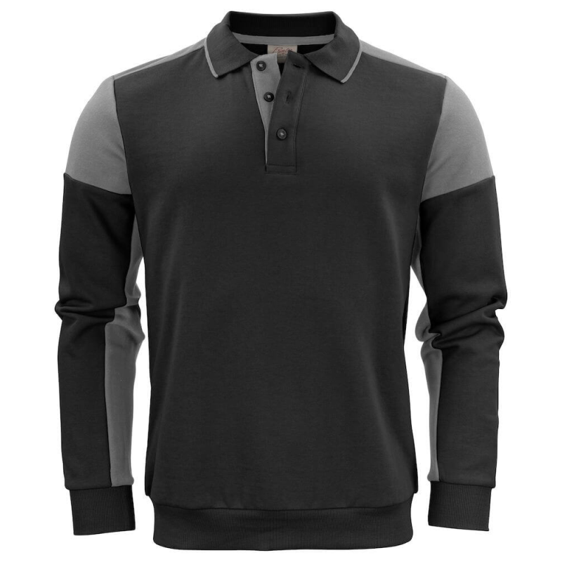 Sweat bicolore homme col polo Prime Printer | Vêtements de travail haut de gamme
