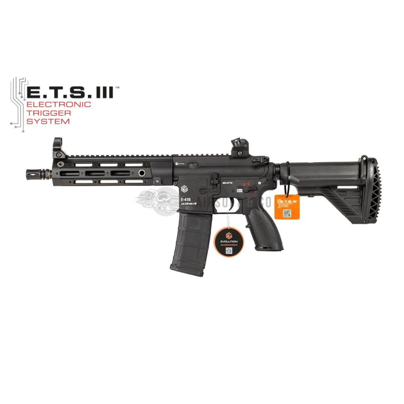 Fusil airsoft Evolution E-416 CQB RAHG ETS III AEG - Performance et Précision
