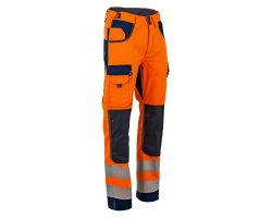 Pantalon de haute visibilité Polarisation EN ISO 20471 orange bleu - Sécurité et confort