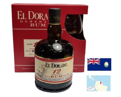 Rhum El Dorado 12 ans - Coffret 1 verre 70cl - Guyane