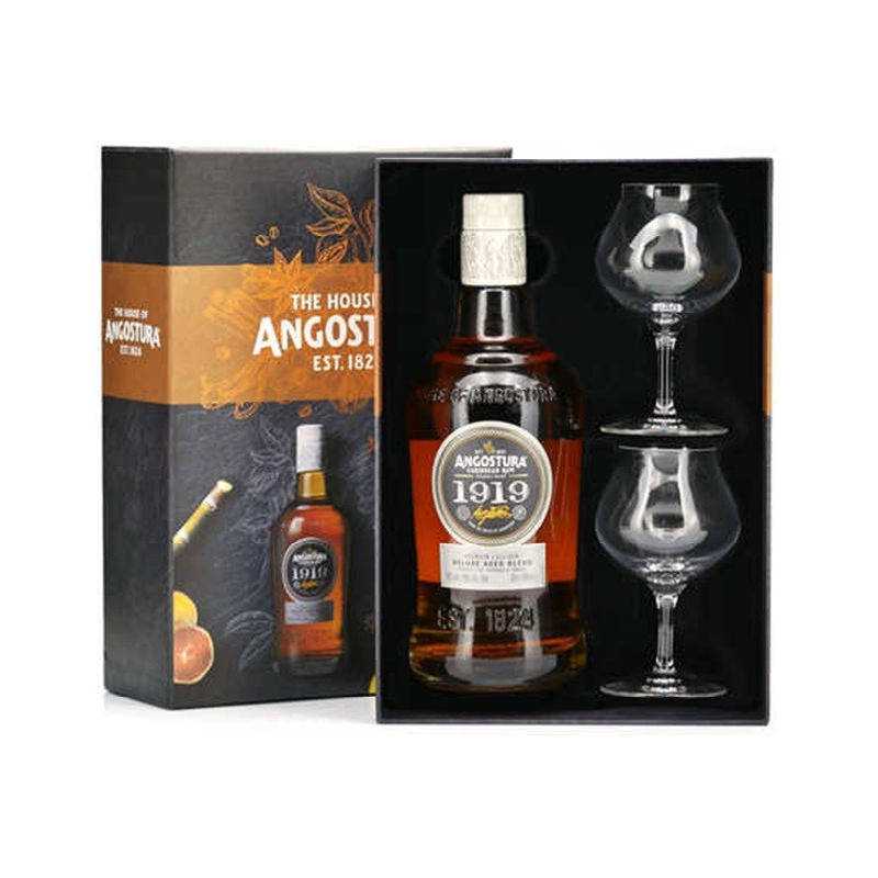 Coffret Angostura 1919 - Rhum Trinidad 8 Ans avec 2 Verres