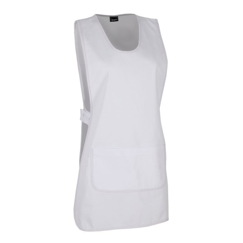 Tablier chasuble de travail basique blanc pour femme - Sager