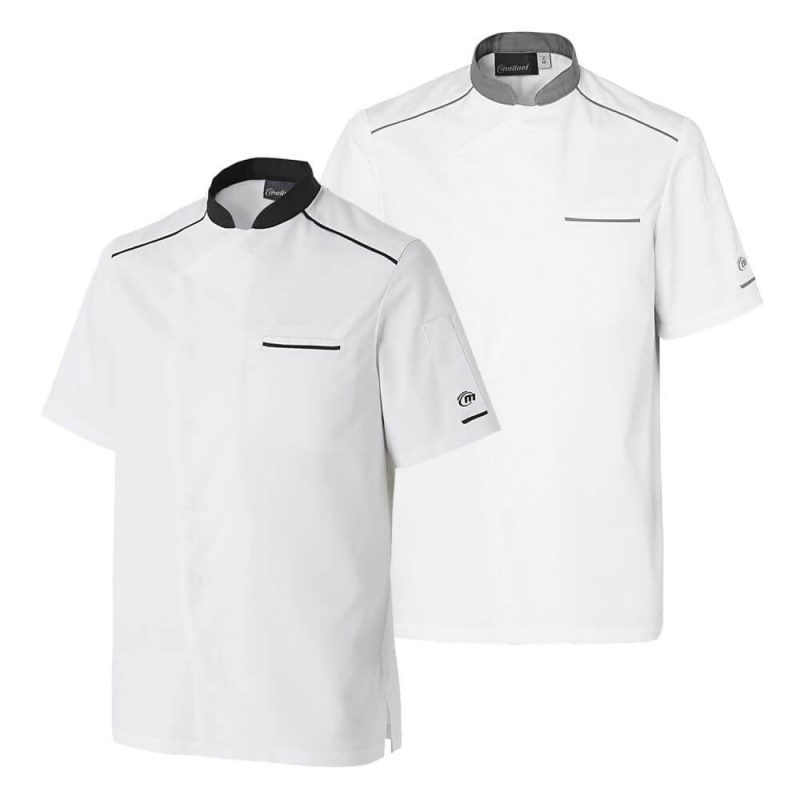 Veste cuisine manches courtes homme Neospirit Molinel - Élégante et fonctionnelle