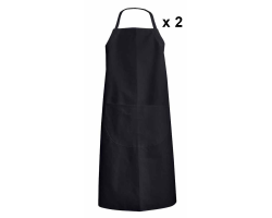 Tablier de cuisinier avec bavette réglable Céleri LMA – Lot de 2
