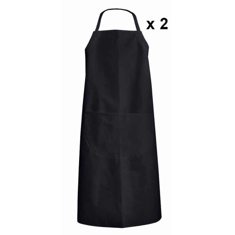 Tablier de cuisinier avec bavette réglable Céleri LMA – Lot de 2