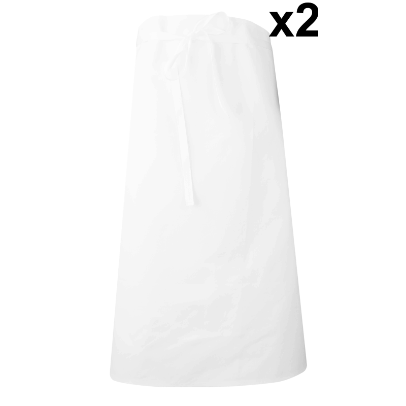 Lot de 2 tabliers de cuisinier rectangle Gastronome LMA - 90 x 100 cm