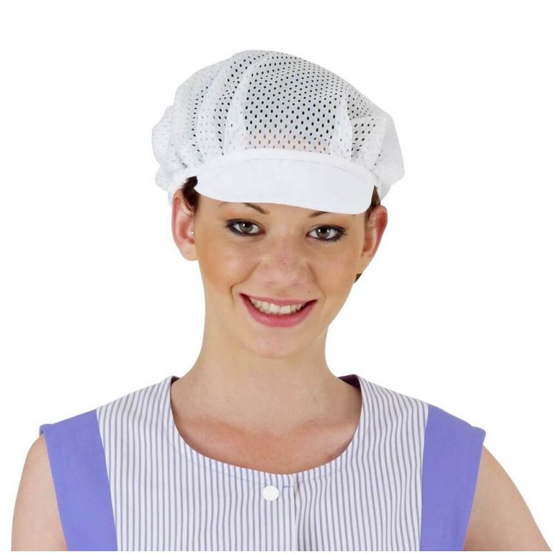 Casquette alimentaire gavroche filet blanc - Lot de 2 | Vêtements Professionnels