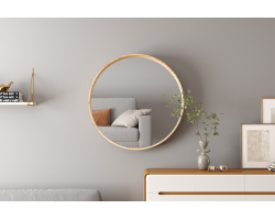 Miroir 'Ria' 80x80 Chêne Vieilli - Élégance et Fonctionnalité