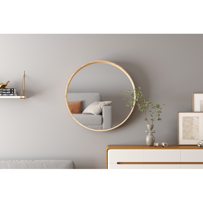 Miroir 'Ria' 80x80 Chêne Vieilli - Élégance et Fonctionnalité