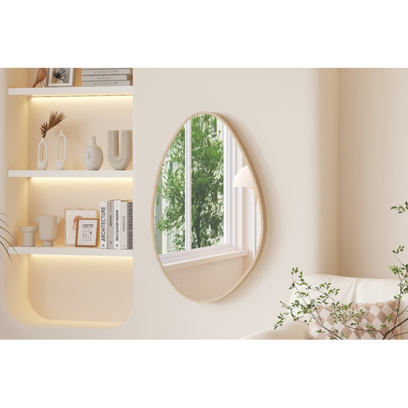 Miroir 'Rana' 80x50 cm en chêne vieilli - Élégance et fonctionnalité