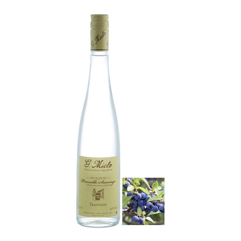 Prunelle sauvage Miclo Tradition - Eau de vie d'Alsace 70cl 40°