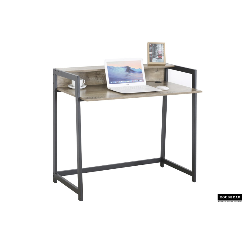 Bureau 'Nolan' - Design moderne en métal et bois MDF