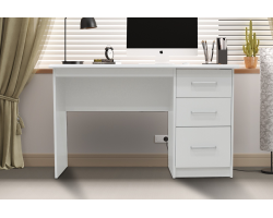 Bureau Mateo 3 tiroirs blanc - Design moderne et fonctionnel