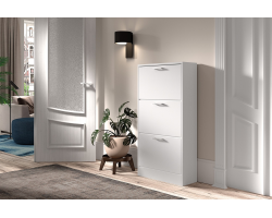 Rangement chaus. 'Carini' 3 tiroirs blanc - Meubles modernes