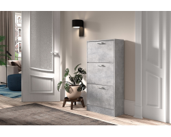 Rangement chaus. 'Carini' 3 tiroirs Béton - Meubles modernes