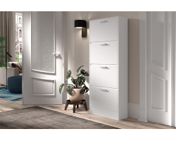 Rangement chaus. 'Carini' 4 tiroirs blanc - Meuble élégant et pratique