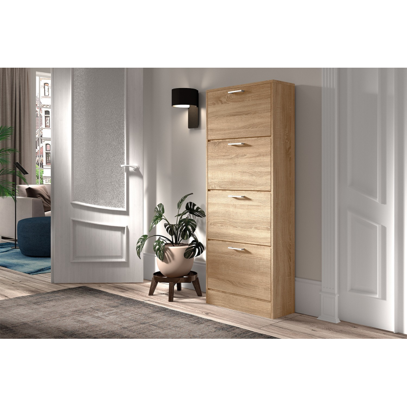 Rangement chaus. 'Carini' 4 tiroirs Sonoma - Élégant et fonctionnel