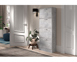 Rangement chaus. 'Carini' 4 tiroirs Béton - Meubles élégants