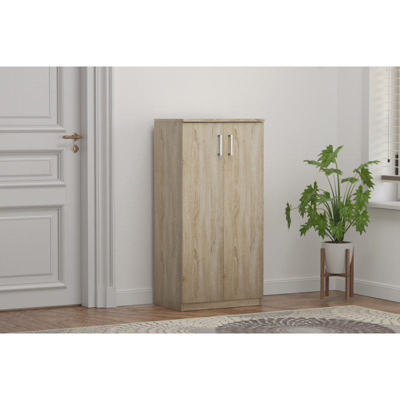 Rangement chaussures 'Maurice' 2 portes - Décor Sonoma