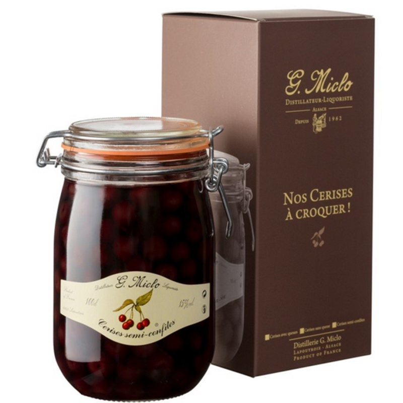 Cerises semi-confites Miclo 100cl 15° - Un délice alsacien