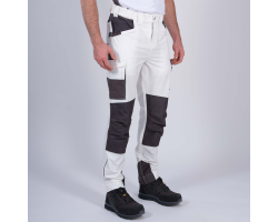Pantalon de travail blanc Leonard Nine Worths - Confort et résistance
