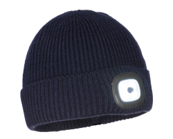 Bonnet lampe frontale marine LED rechargeable USB Portwest - Confort et visibilité