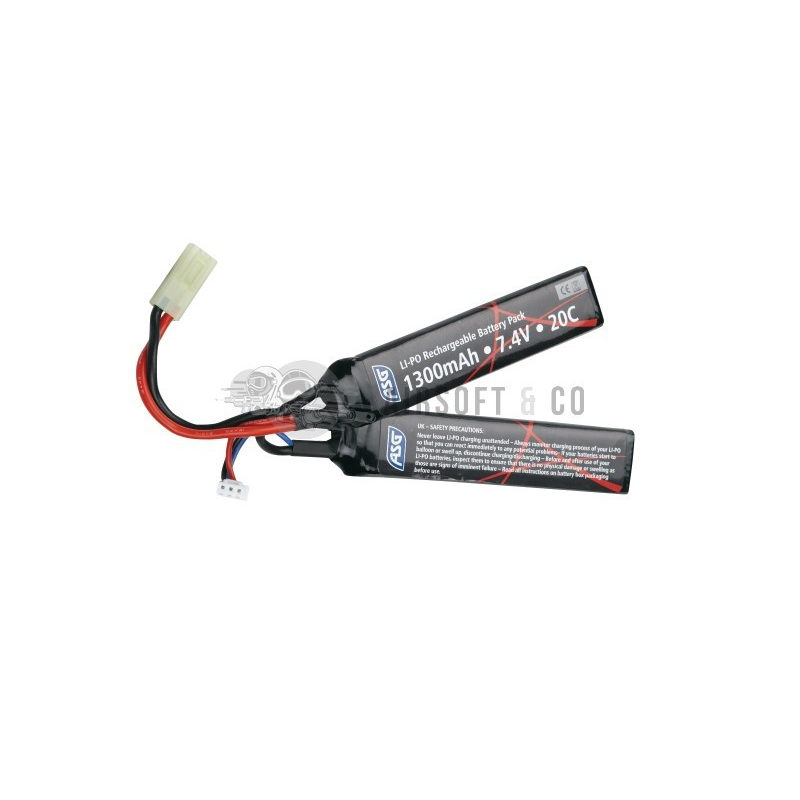 Batterie LiPo 7.4V 1300 mAh 25C Twin | Équipement Sportif