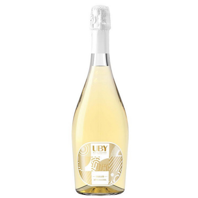 UBY Bulles Zero Alcool Blanc 75cl | Vin Effervescent de Gascogne