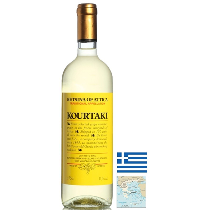 Retzina Grèce 75 cl - Vin Grec Authentique