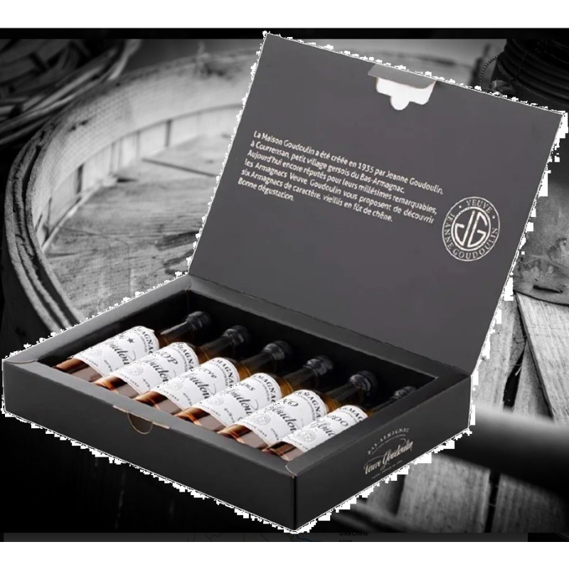 Coffret découverte Bas Armagnac Goudoulin 6 x 5 cl - Dégustation raffinée