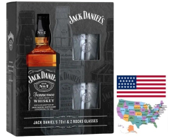 Coffret Jack Daniel's Old N°7 - Whiskey Tennessee avec 2 verres
