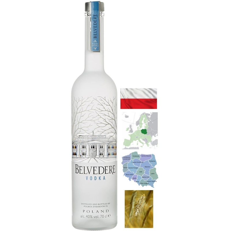 Belvedere Vodka Pologne 70 CL 40° - Une vodka haut de gamme